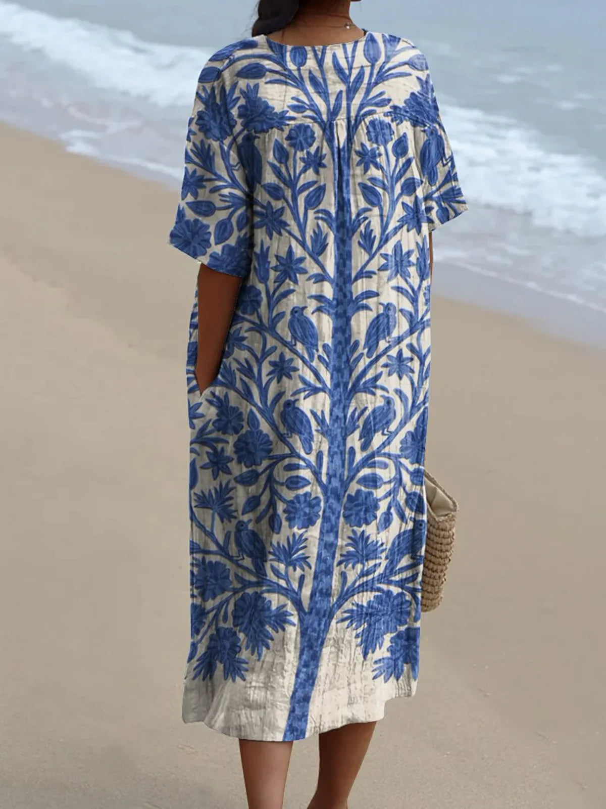 Oréa | Vestido azul bordado